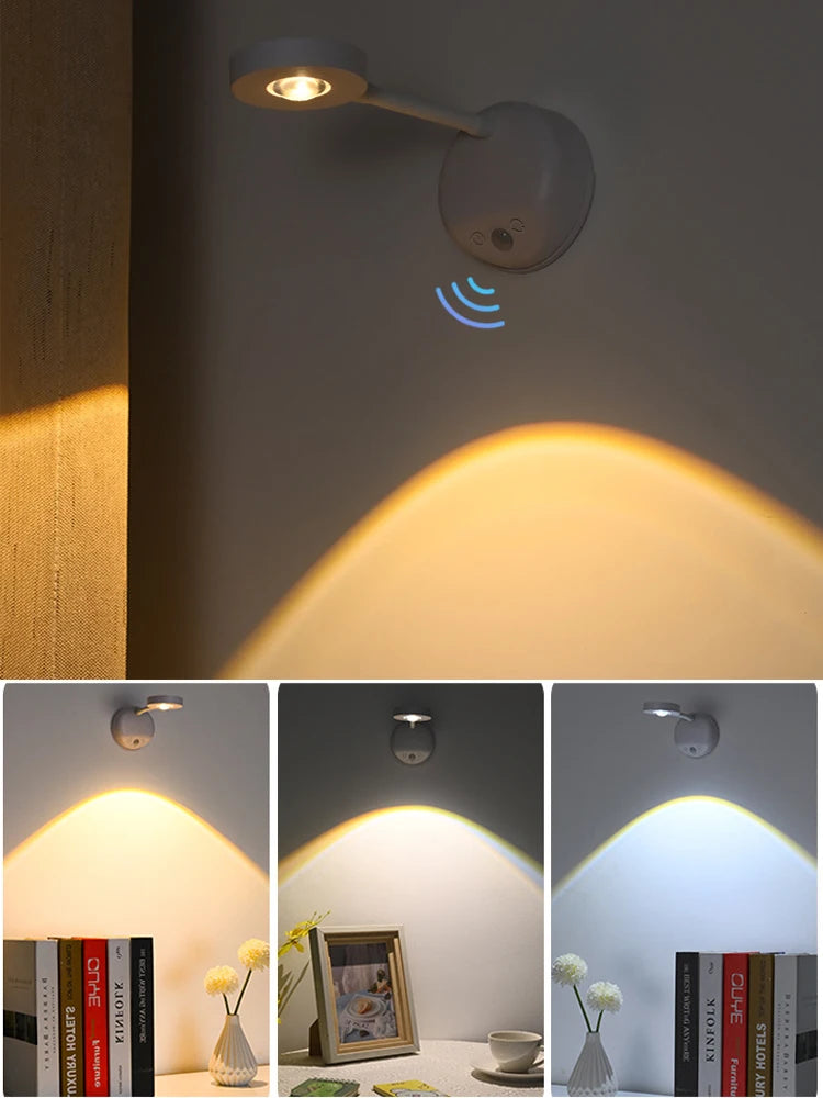 LED Motion Sensor Night Light Wireless USB Rechargeable with Remote Magnetic Wall Mount Indoor Lighting for Bedroom Hallway