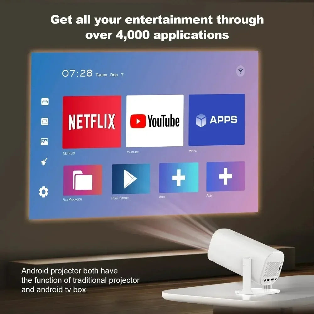 Mini Smart Projector P30 Android 11 WiFi 6 Technology 4K 1080P Video 1280x720P Native Resolution Portable Home Entertainment