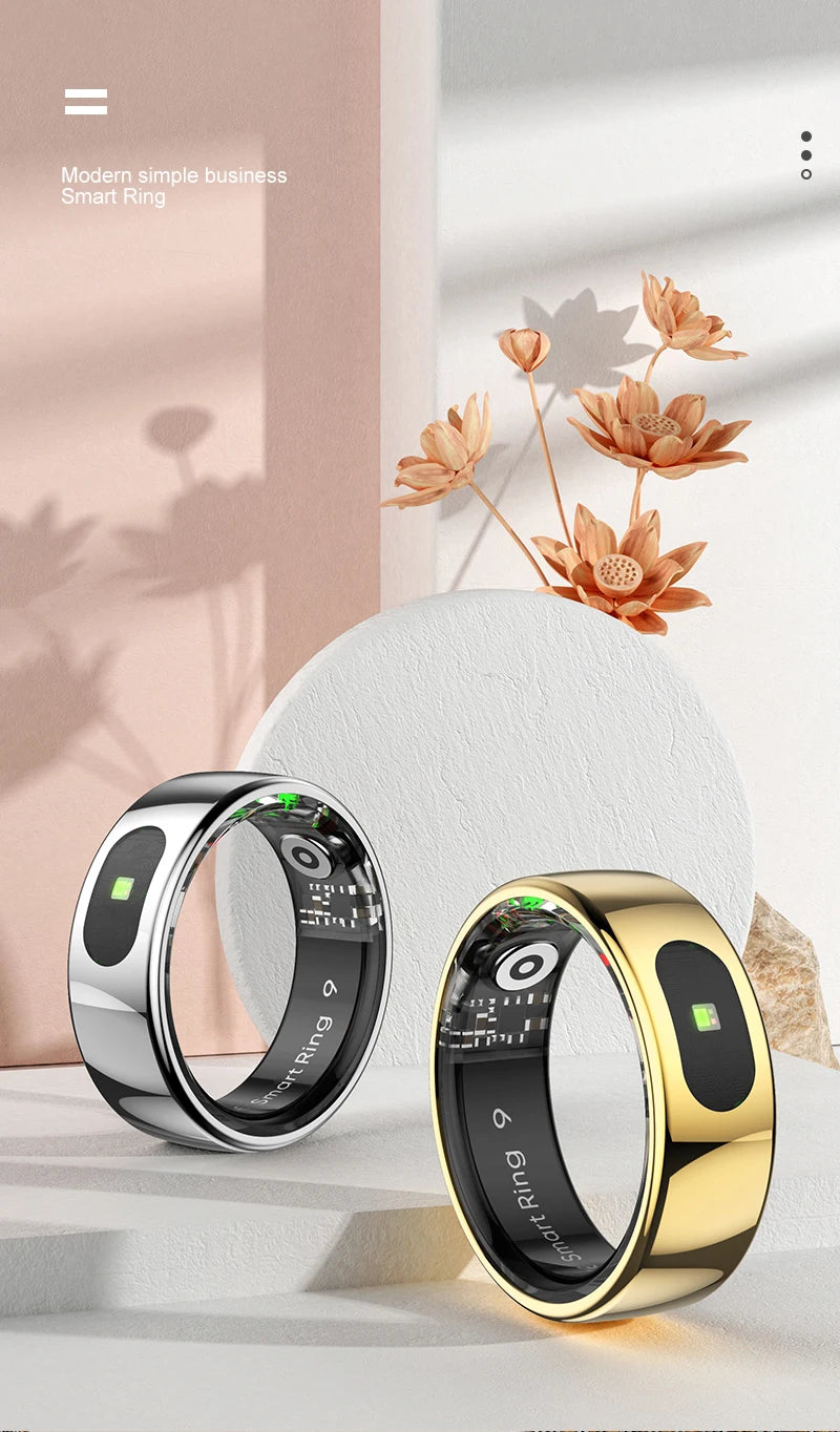 R08 Smart Ring For Men Women Touch Control Function Health Monitor IP68 5ATM Waterproof Skin Temperature Measure Smart Ring New