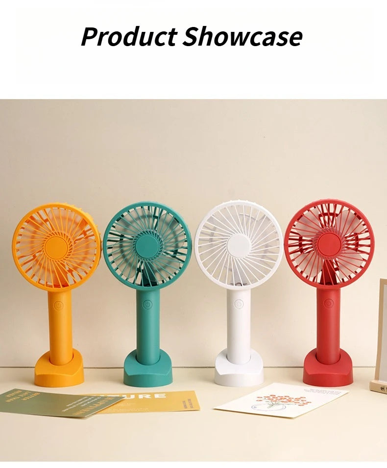 Multi-Purpose USB Desk Fan - 3-in-1 Portable Rechargeable Handheld Fan for Office, Home, Dorm Rooms & Outdoor Activities
