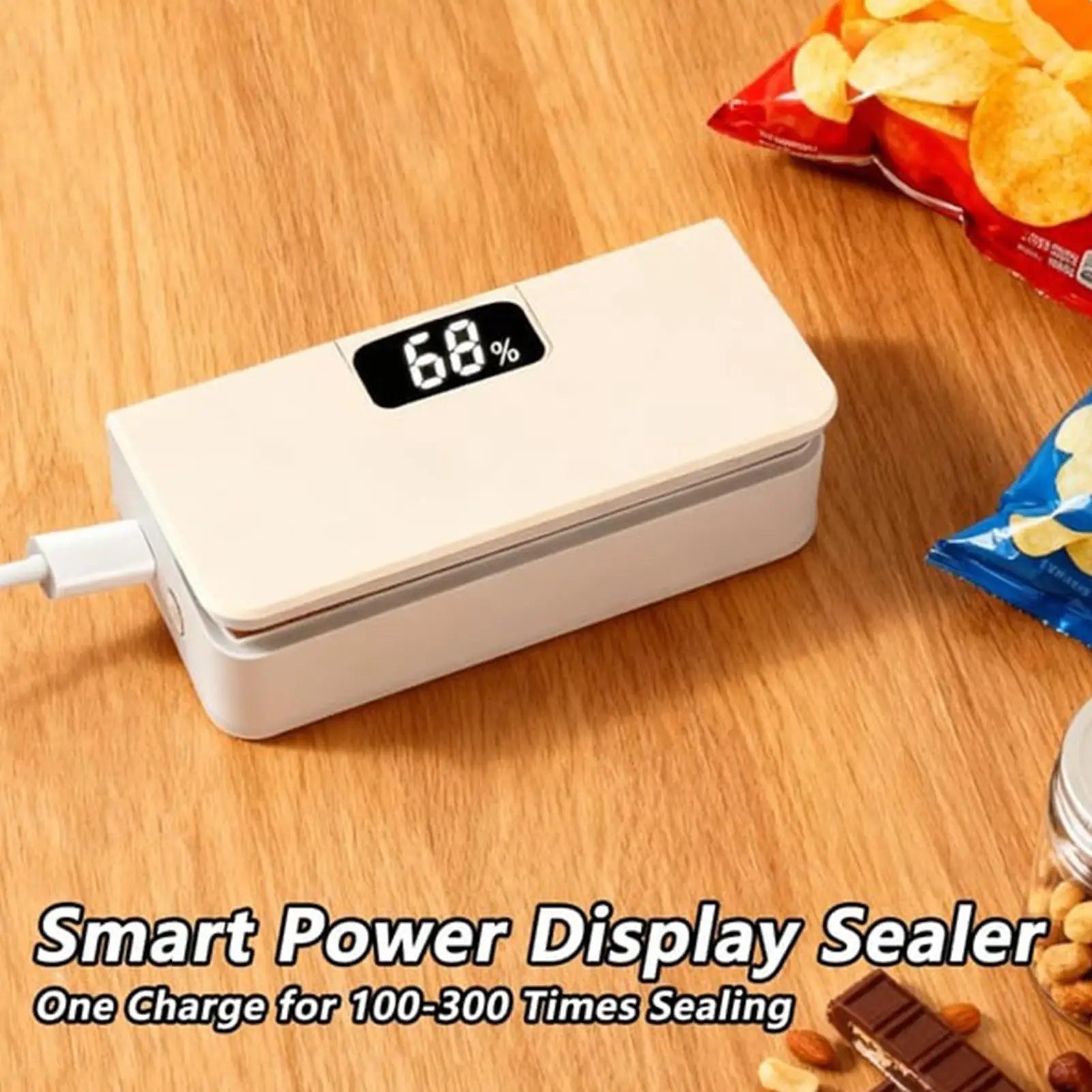 Mini Sealer 6-Mode Rechargeable Magnetic Heat Sealer with Cutter Electric Handheld Bag Sealing Machine for Home Kitchen Packagin