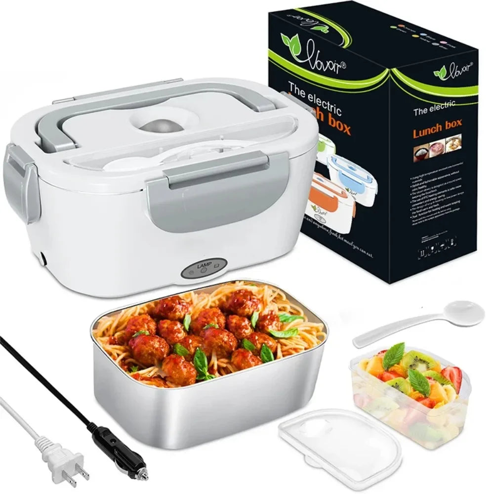 3-in-1 Electric Lunch Box Warmer - Fast Heating 12V/24V/110V Portable Food Container for Adults, Truck Drivers &Office Workers