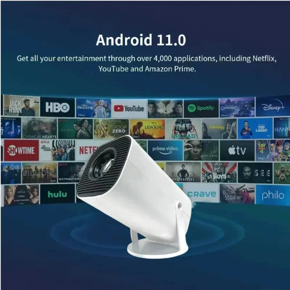 Mini Smart Projector P30 Android 11 WiFi 6 Technology 4K 1080P Video 1280x720P Native Resolution Portable Home Entertainment