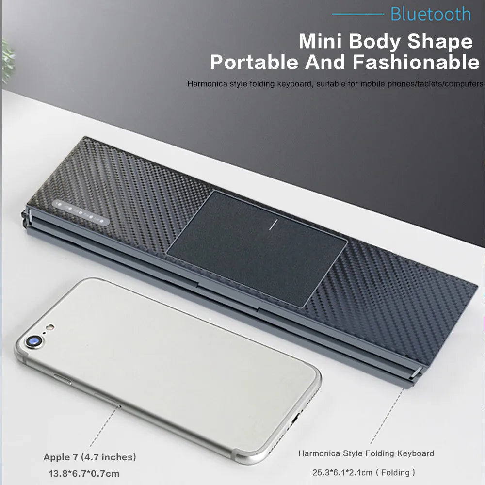 Jomaa Foldable Bluetooth Keyboard Portable Folding Wireless Keyboard with Portable Pocket Size