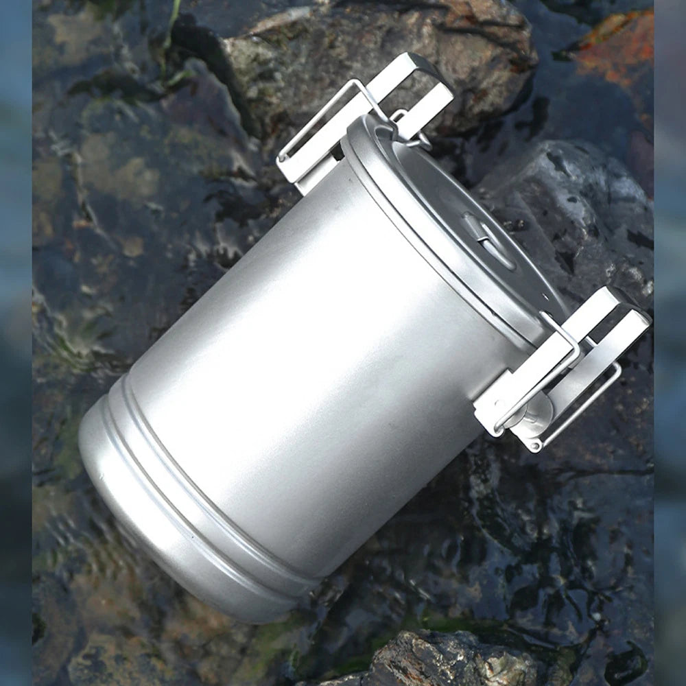 Camping Hiking Rice Cooker Outdoor Portable Picnic Cookware Stainless Steel Pot Multifunctional Travel Cooking Accessory