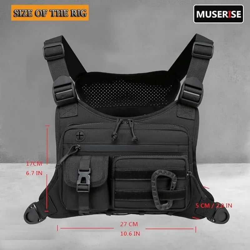 Outdoor Tactical Vest Multi-Functional Sports Vest Backpack Men's Tactical Chest Bag for Hunting Camping Traveling