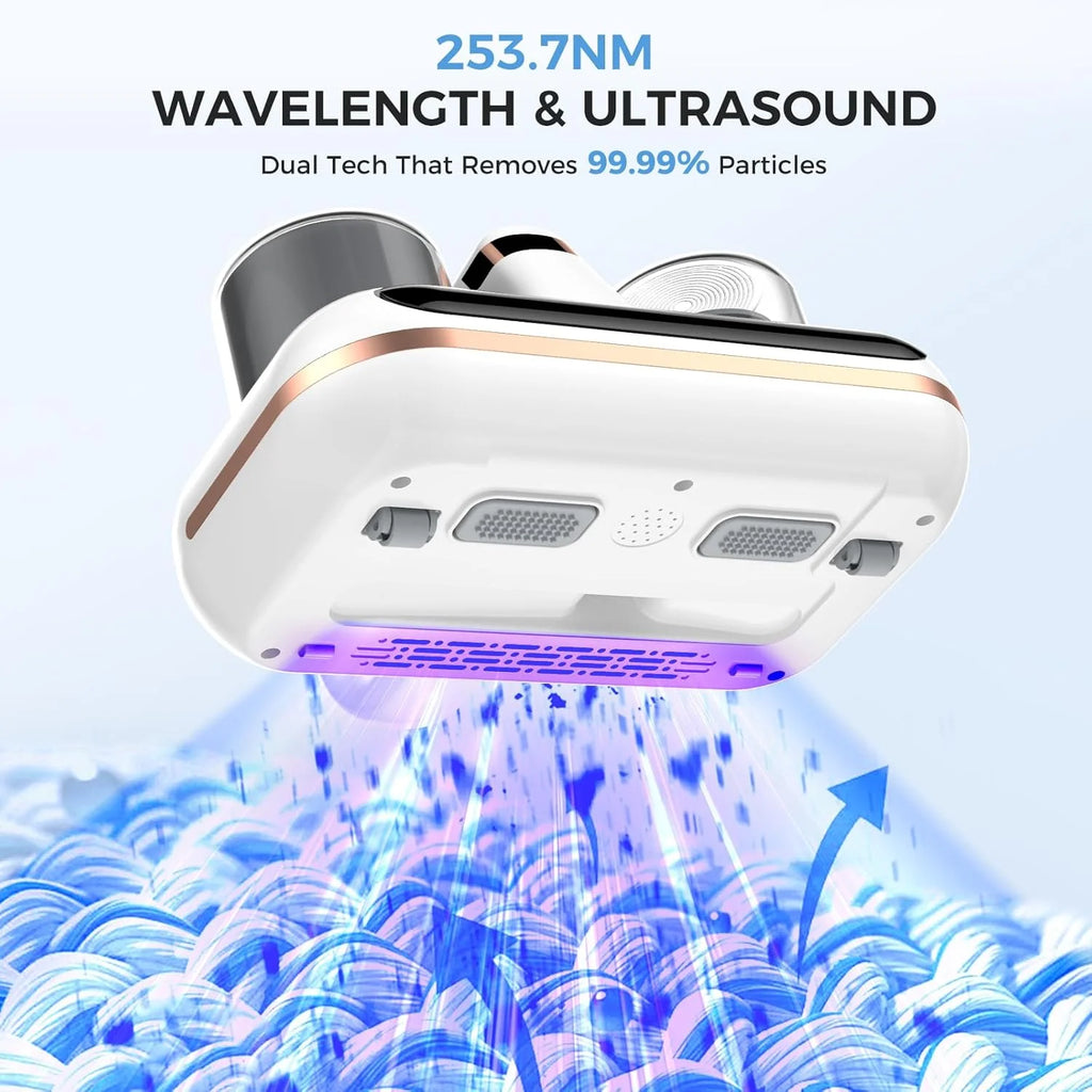 Mattress Vacuum Cleaner - 5-in-1 Cordless Bed Vacuum Cleaner, Powered by UV-C Light & Ultrasonic Technology