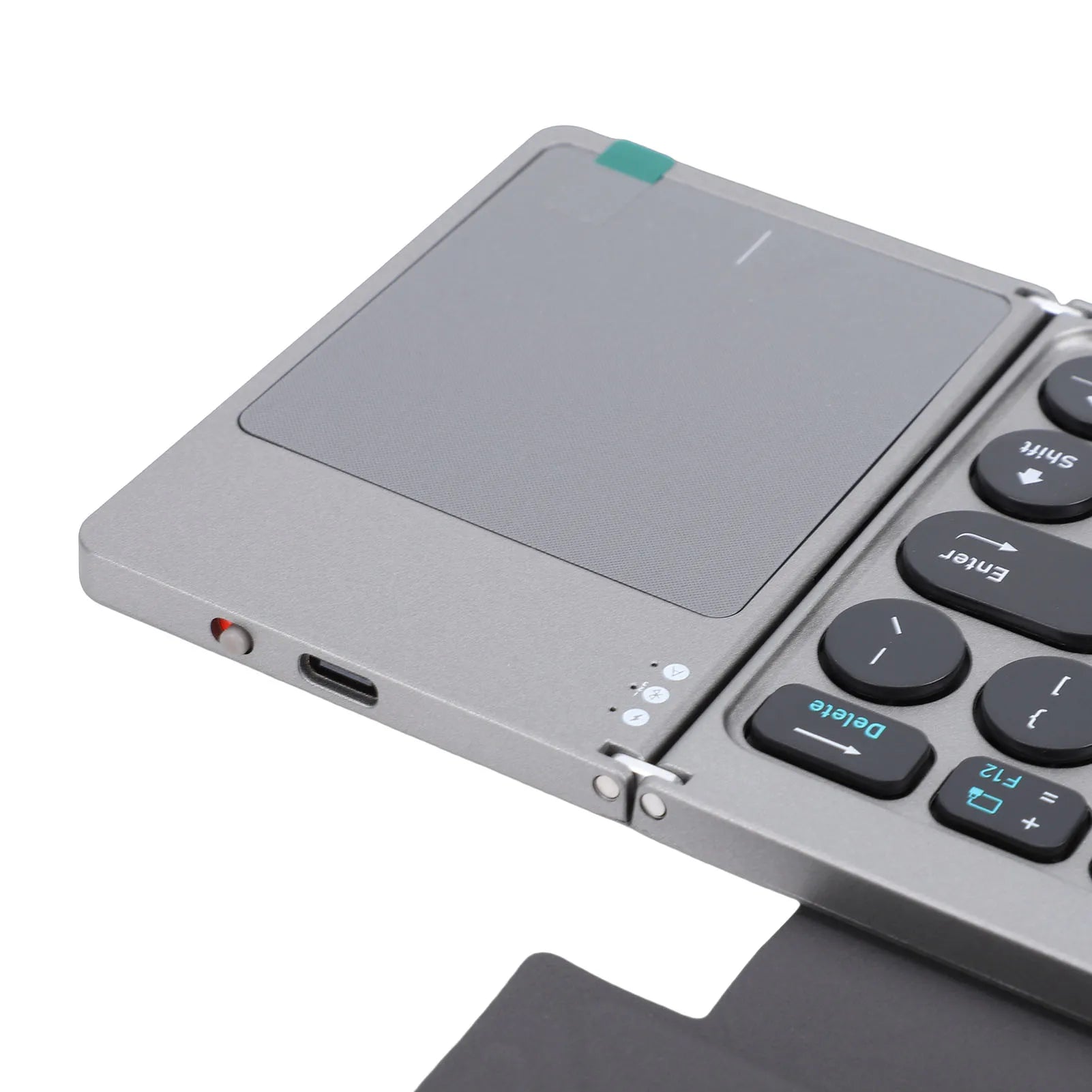 【HOT】Foldable Bluetooth Keyboard Portable Wireless Keyboard with PU Leather Cover Touchpad for Tablet Laptop Smartphone