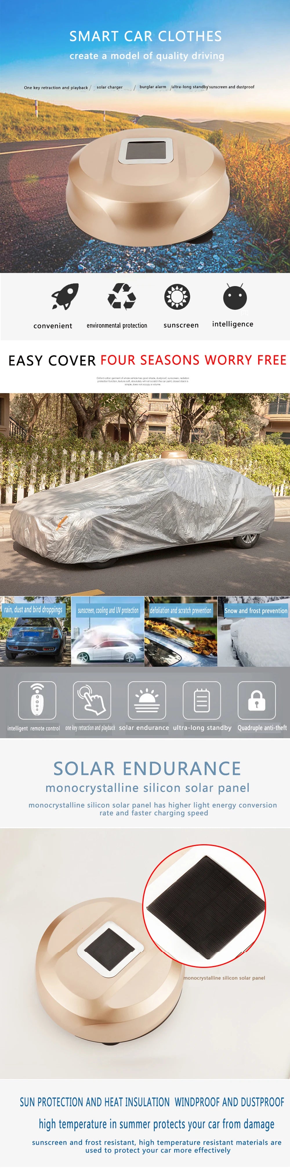 Automatic Car Cover Solor energy Full-automatic Car Cover with Intelligent Remote Control quick and convenient Sunshade Cover