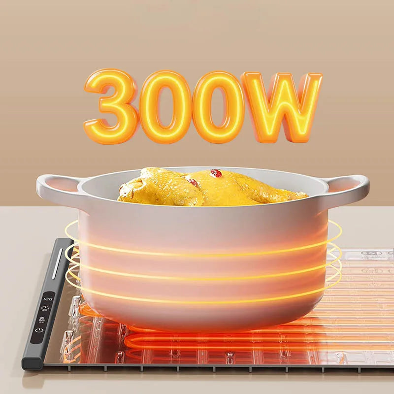 Electric Food Warmer Plate Foldable Warming Tray Plate Warmer Mat Food Fast Heating Portable Electric Warming Tray 8 Tem Setting