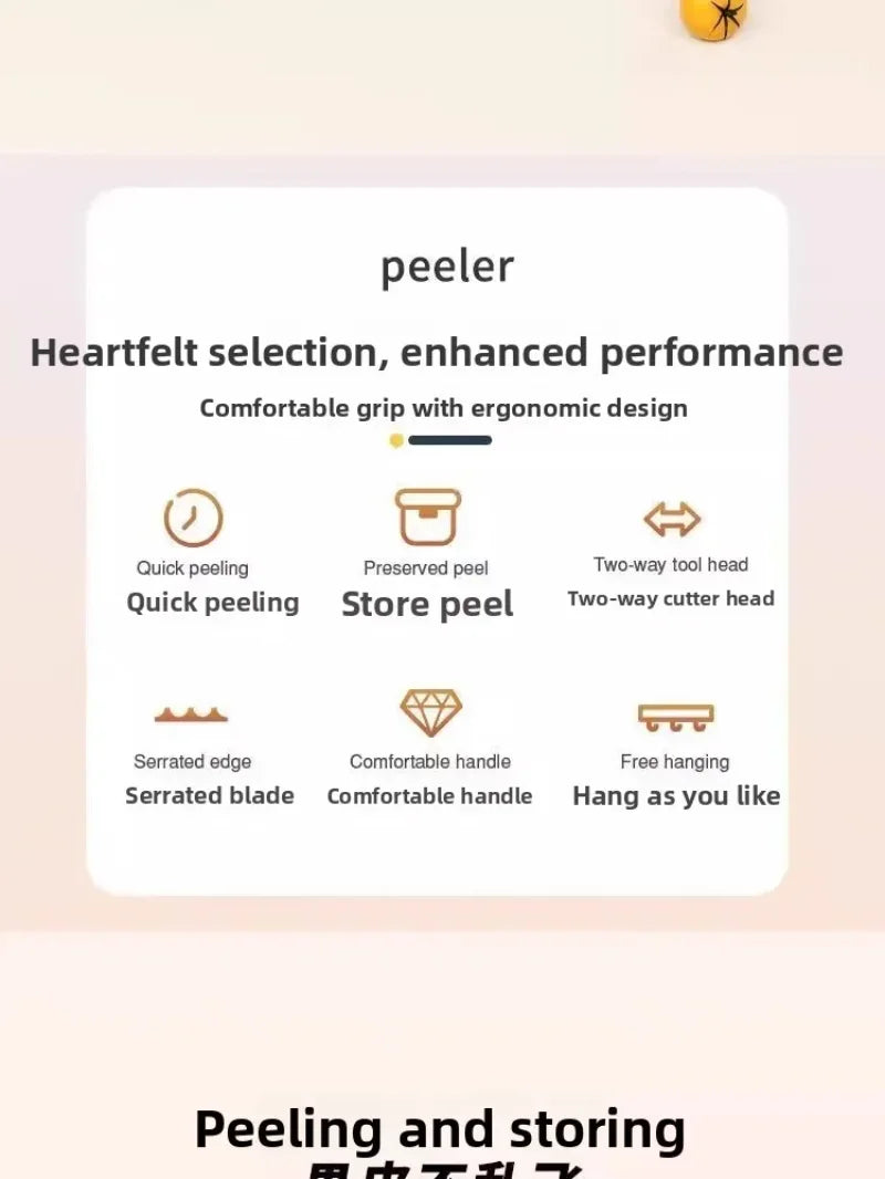 Multi-functional Fruit Vegetable Peeler with Peel Storage No Splashing Hanging Design Easy To Clean Potato Eye Remover Kitchen