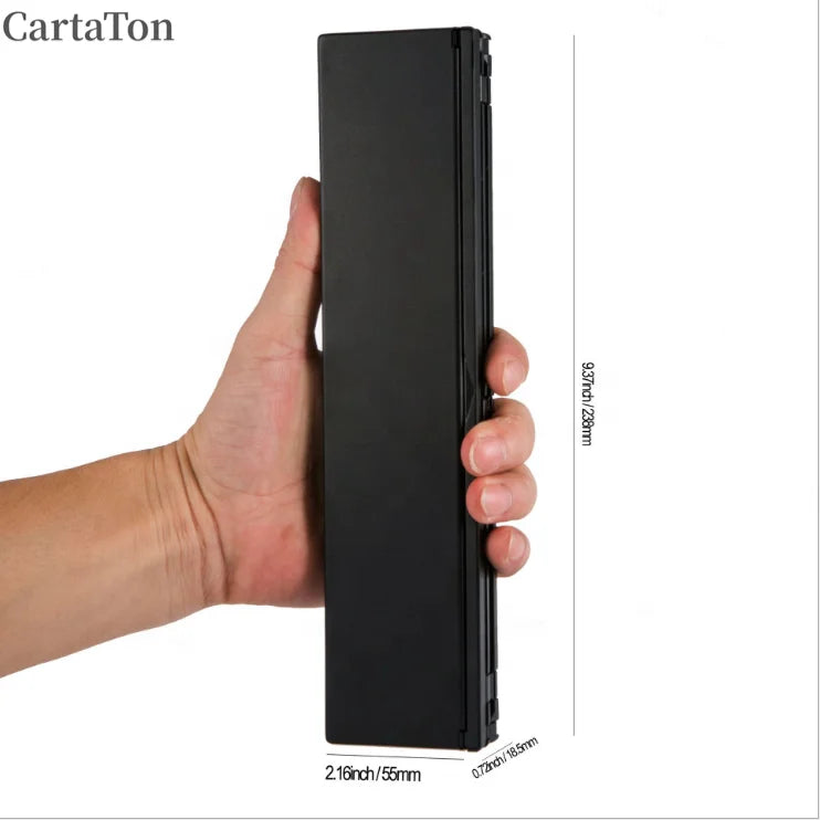 Portable Wireless Bluetooth Foldable Keyboard Mini Trifold Keyboard Aluminum Arabic English Layout for Mobile Phone Teclado