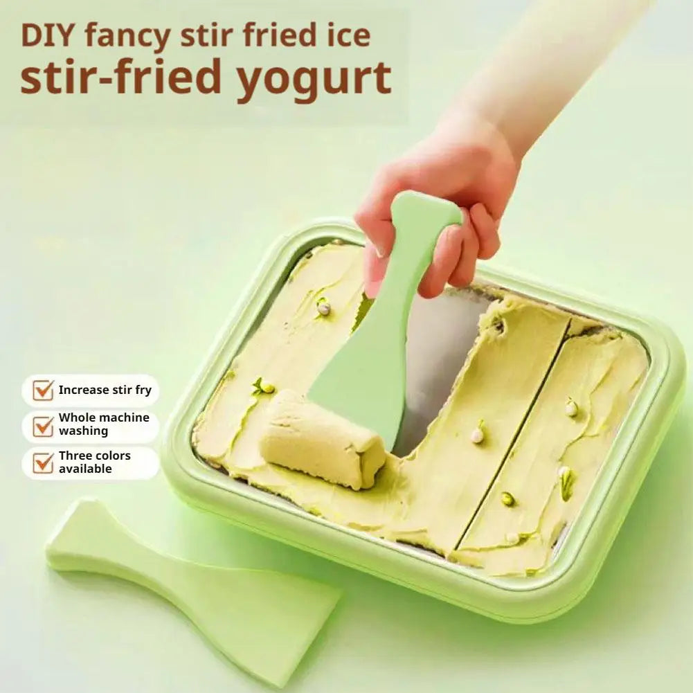 DIY Ice Cream Maker Yogurt Maker Machine with 2 Spatulas Homemade Rolled Cream Sorbet Gelato,Household Ice Cream Roller Pan