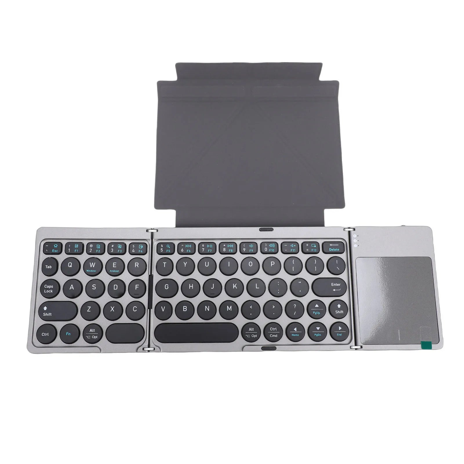 【HOT】Foldable Bluetooth Keyboard Portable Wireless Keyboard with PU Leather Cover Touchpad for Tablet Laptop Smartphone