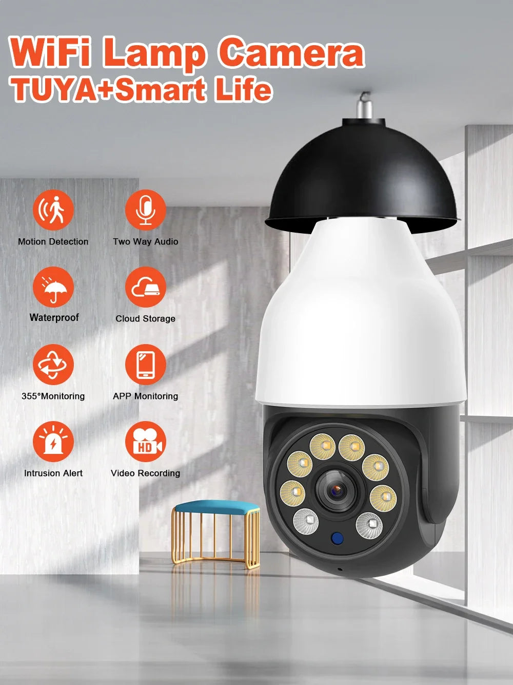 5MP 5G Bulb Camera E27 WiFi TUYA Smart Life PTZ IP CCTV Outdoor Night Vision 3MP Security Video Bulb Surveillance Camera TUYA