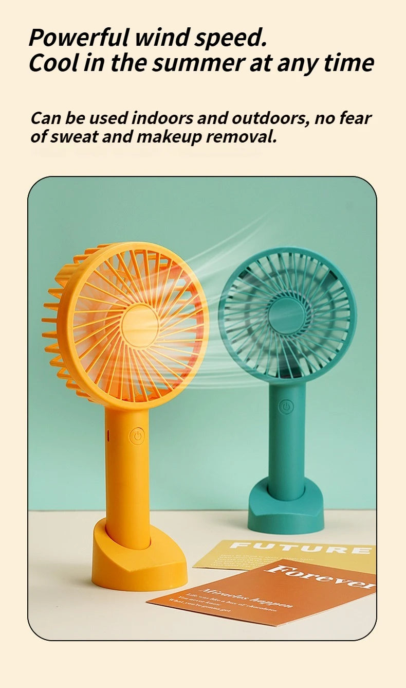 Multi-Purpose USB Desk Fan - 3-in-1 Portable Rechargeable Handheld Fan for Office, Home, Dorm Rooms & Outdoor Activities