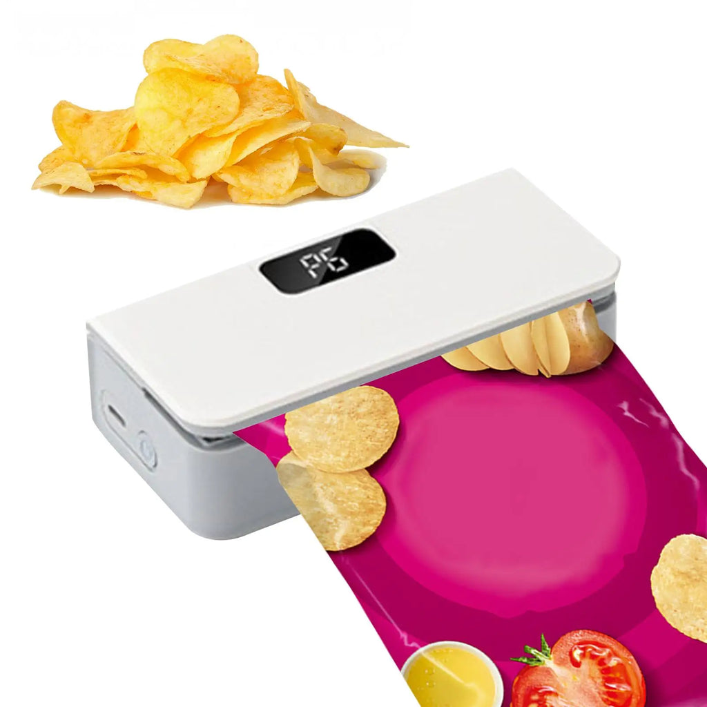 Mini Sealer 6-Mode Rechargeable Magnetic Heat Sealer with Cutter Electric Handheld Bag Sealing Machine for Home Kitchen Packagin
