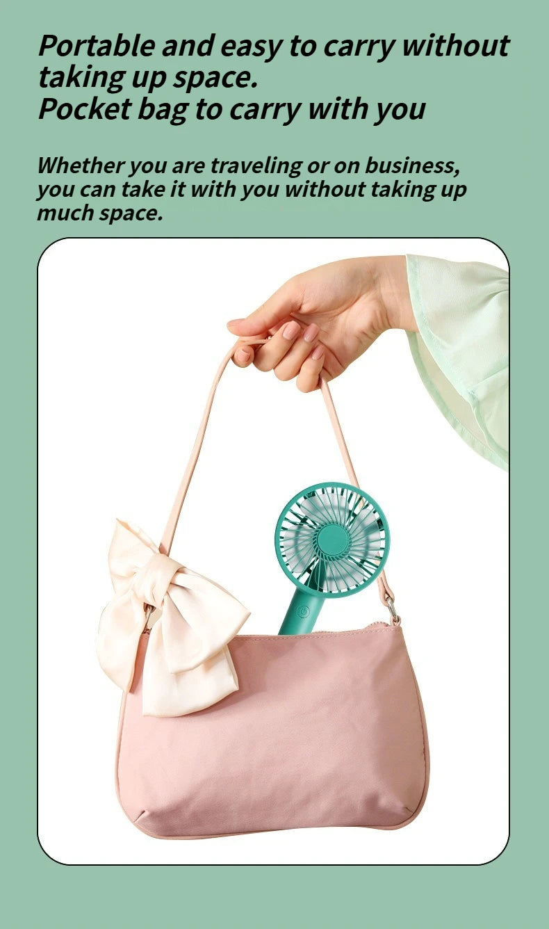Multi-Purpose USB Desk Fan - 3-in-1 Portable Rechargeable Handheld Fan for Office, Home, Dorm Rooms & Outdoor Activities