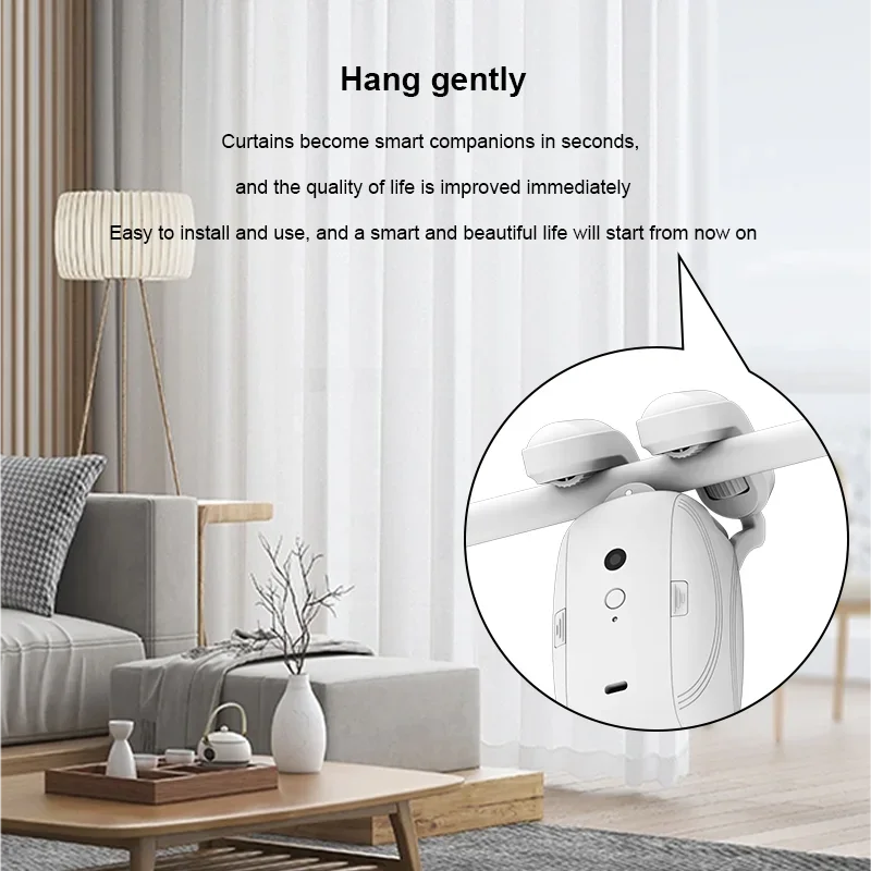 Smart WiFi Motorized Curtain Control System, APP & Voice Remote Control, Pushes Up to 8kg Drapes, Home Automation Smart Device