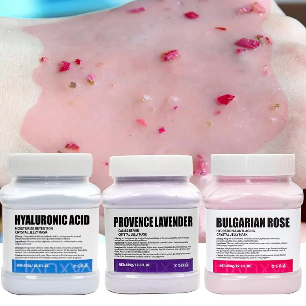 Rose Jelly Face Mask Hydrating Hydro Gel Peel-Off Mask for Nourished Glowing Skin with Smoothing Effect Powder-to-Gel Formula