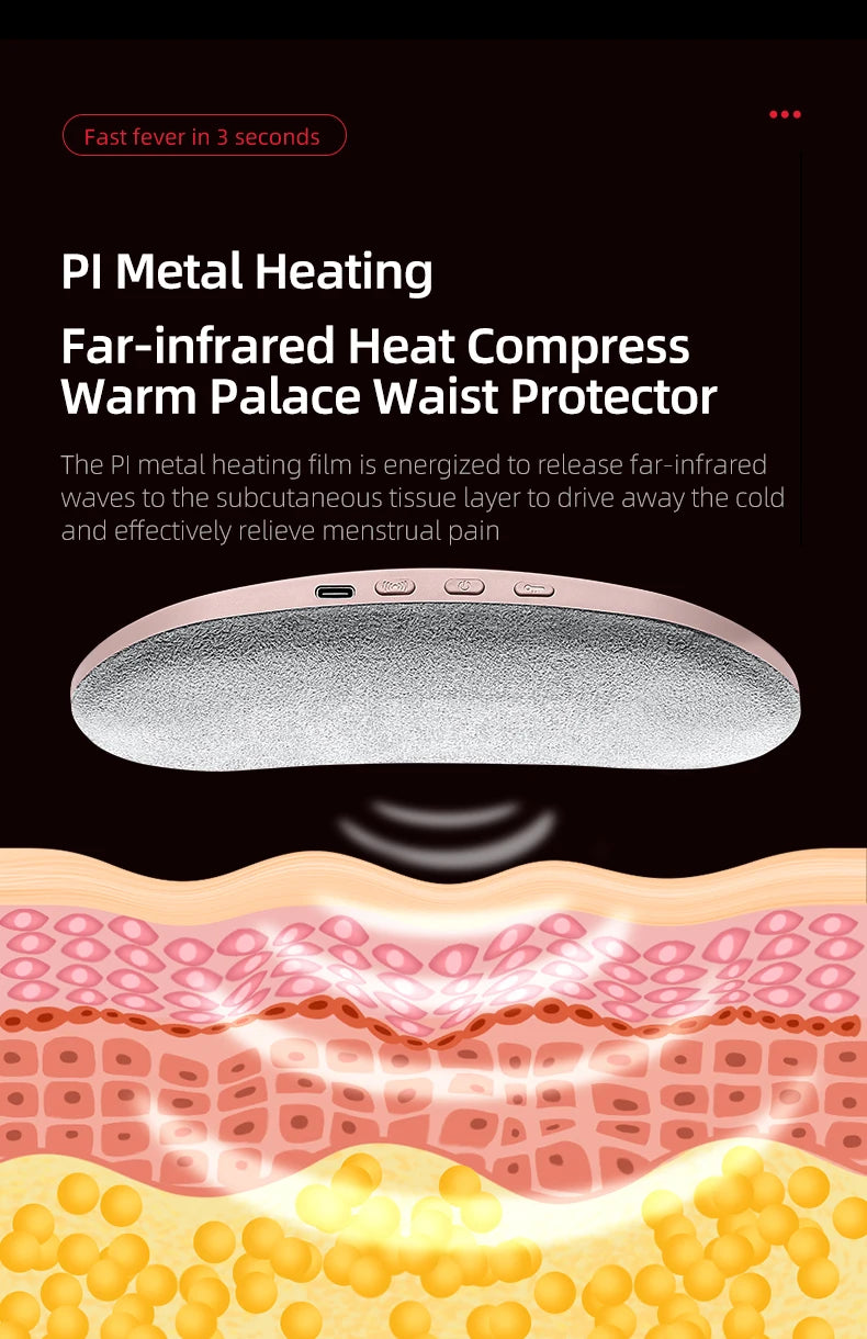 Electric Menstrual Heating Belt for Women Adjustable Waist Heating Pad Warm Massage Comfort Care Portable Home Use Device