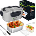 3-in-1 Electric Lunch Box Warmer - Fast Heating 12V/24V/110V Portable Food Container for Adults, Truck Drivers &Office Workers