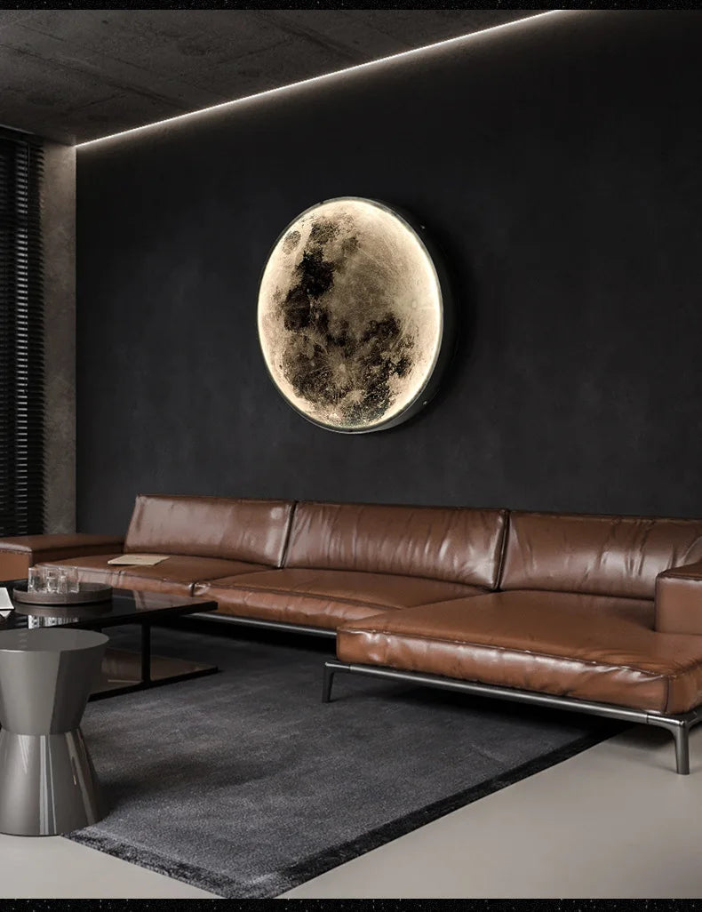 Moon Wall Light 3D Mural Earth Wall Light Hallway Gallery Mural Art Background Decoration Kid Bedroom Bedside Led Light