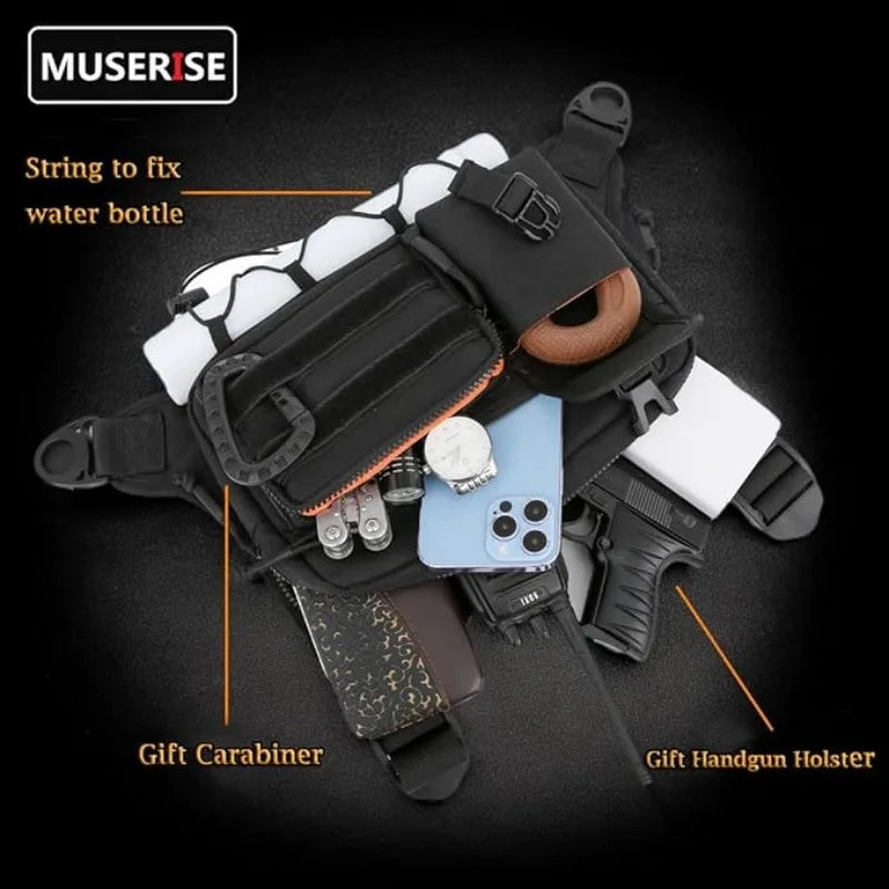Outdoor Tactical Vest Multi-Functional Sports Vest Backpack Men's Tactical Chest Bag for Hunting Camping Traveling