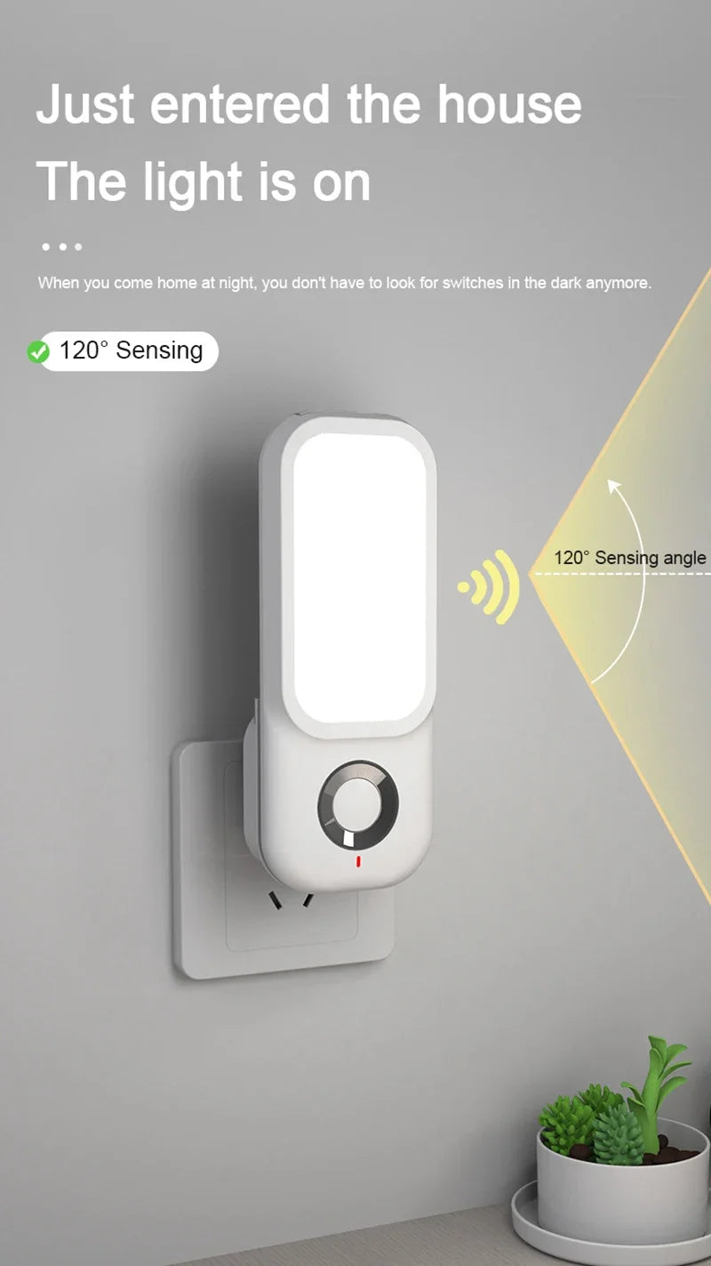 LED Motion Sensor Night Light Wireless Charging Flashlight for Bedroom Corridor Porch Bathroom Hallway Dusk to Dawn Wall Mount
