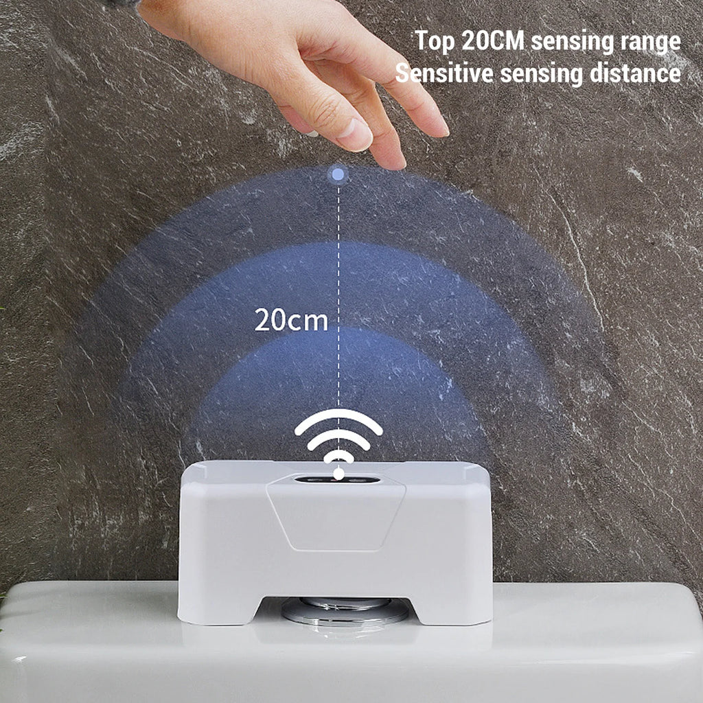 Automatic Toilet Flusher Touchless Toilet Flush Kit USB Rechargeable Versatile 20cm Sensing Distance IPX6 Water Proof for Home