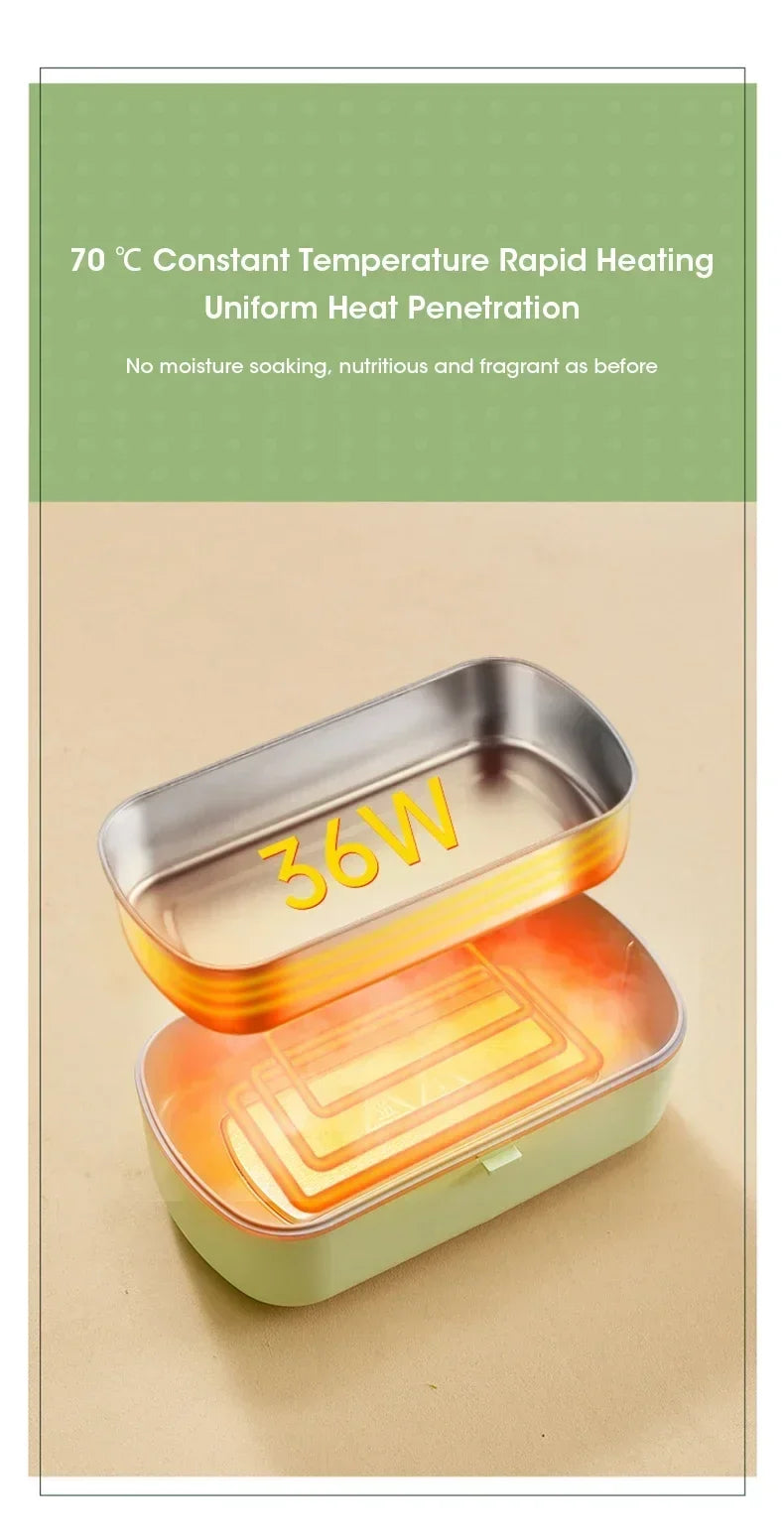 900ML Electric Lunch Box Portable Food Warmer With Heat Preservation For Office Worker Student Camping Heated Meal Box