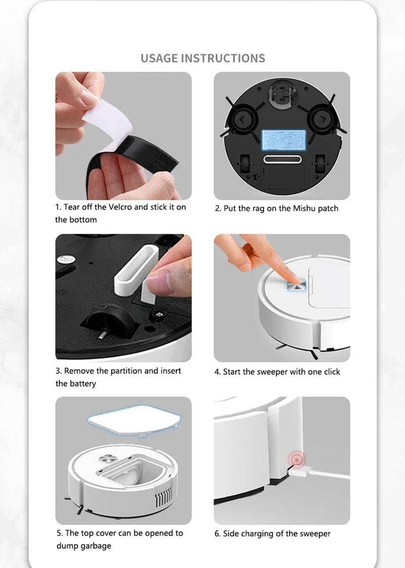 3 in 1 Mini Intelligent Sweeping Robot Suction Sweeping Mopping Household Use Small Appliances Ultra-thin Cleaner