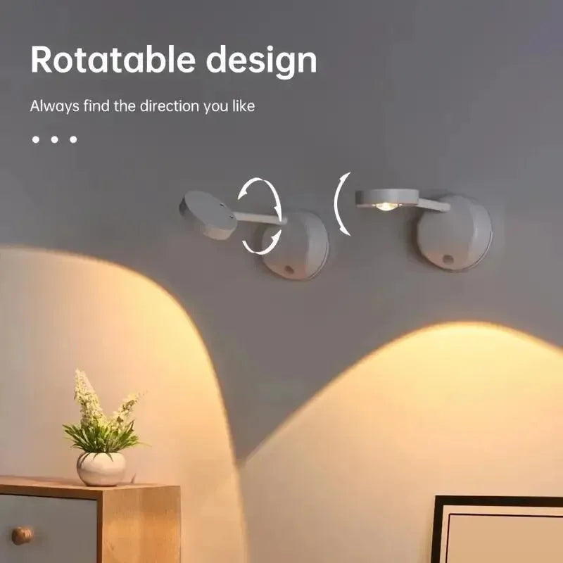 LED Motion Sensor Night Light Wireless USB Rechargeable with Remote Magnetic Wall Mount Indoor Lighting for Bedroom Hallway