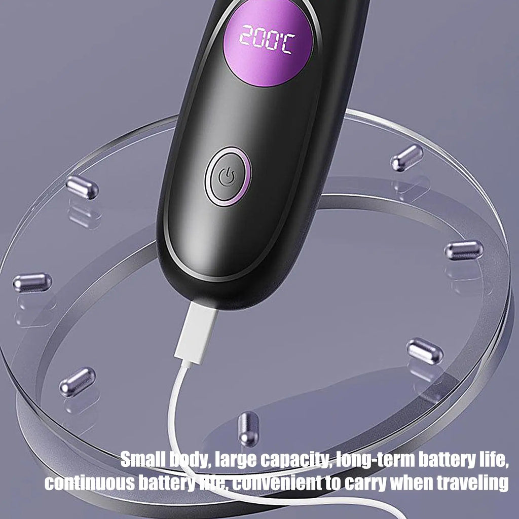 Hair Straightener Brush 3 Level Cordless USB Charging Straightener Portable Mini Straightening Brush for Home Travel