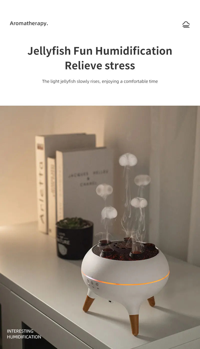 Jellyfish Air Humidifier With Colorful Gradient Lights Essential Oil Diffuser Ultrasonic Mist Maker Fogger Aroma Diffuser