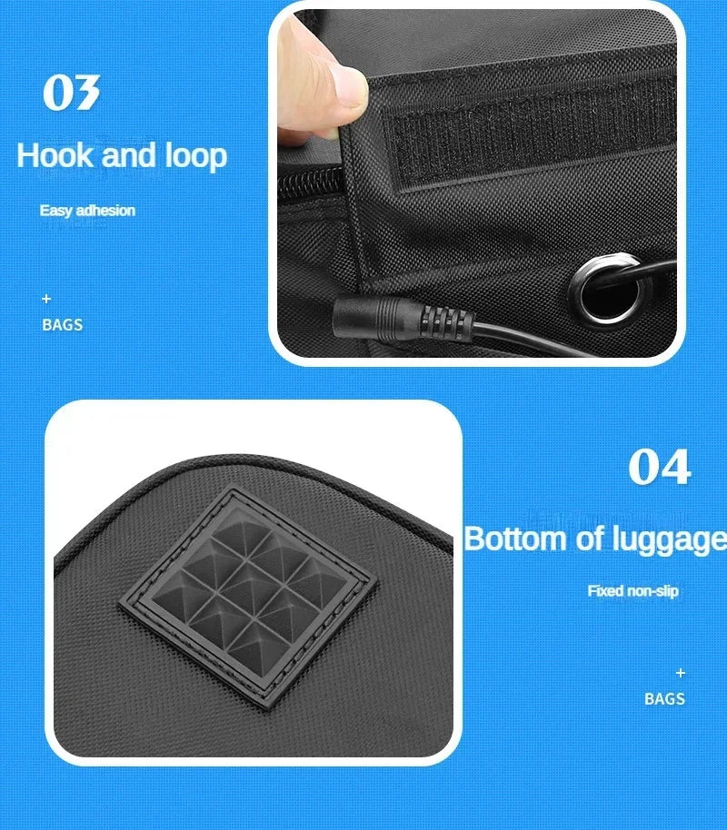 Portable Car Food Warmer Bag 12V Personal Car Electric Lunch Warmer Food Cooking Reheating Lunch Bag for Car Truck Work Travel