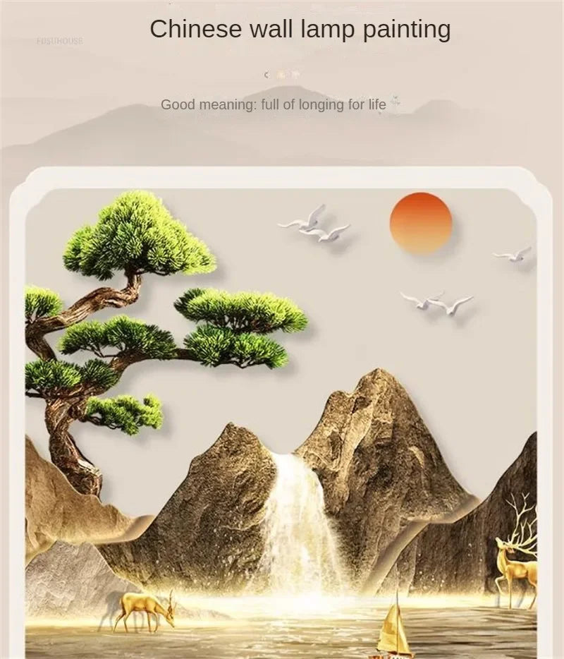 3d wall painting with lights Simple Modern Hanging Home Decoration for Corridor Aisle Upscale Living Room Wall Decorations
