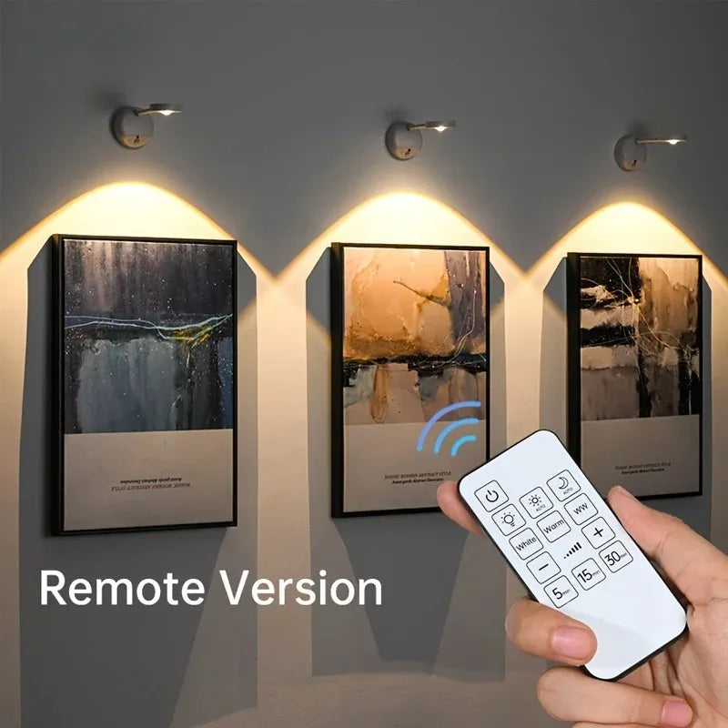 LED Motion Sensor Night Light Wireless USB Rechargeable with Remote Magnetic Wall Mount Indoor Lighting for Bedroom Hallway