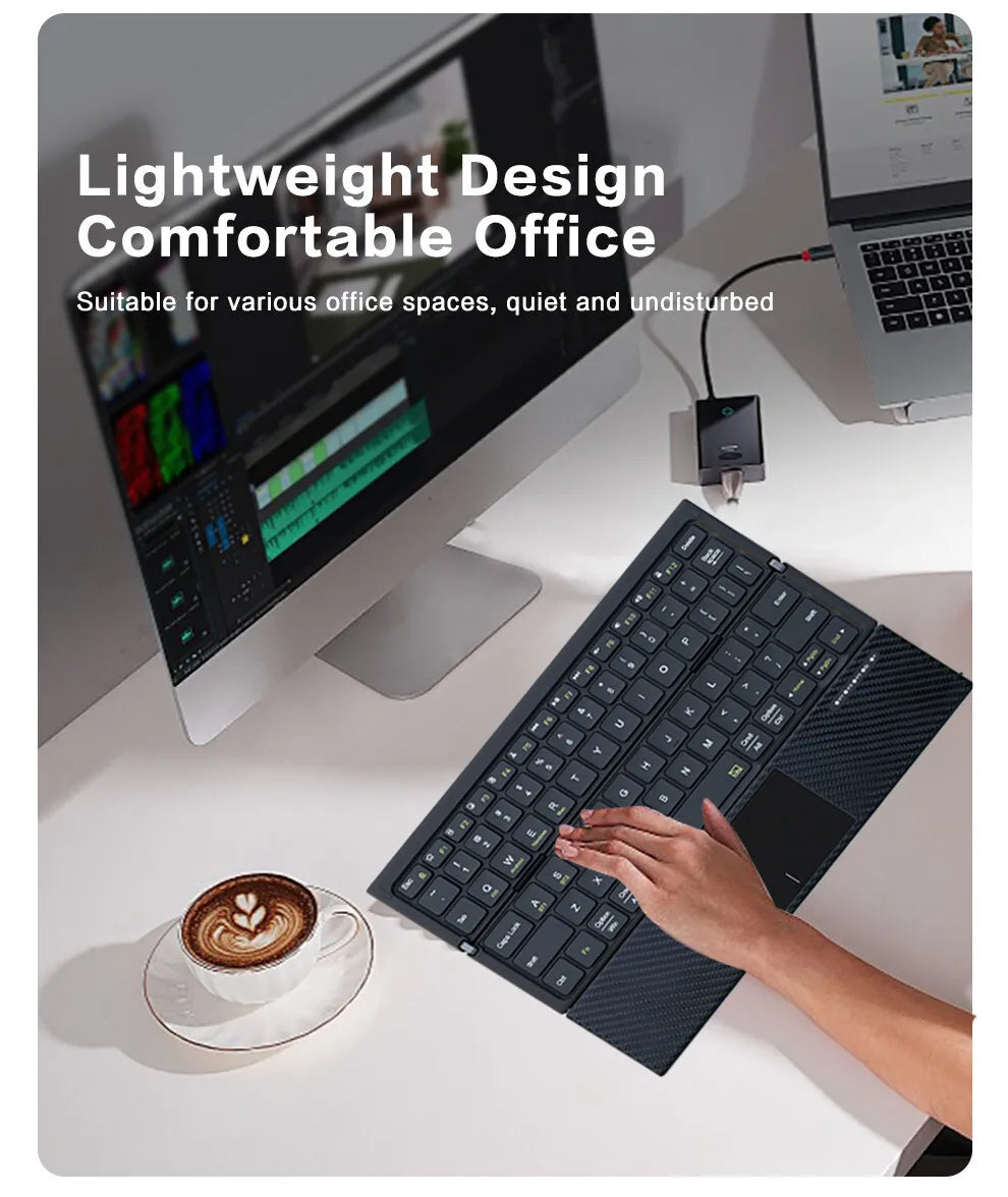 Jomaa Foldable Bluetooth Keyboard Portable Folding Wireless Keyboard with Portable Pocket Size