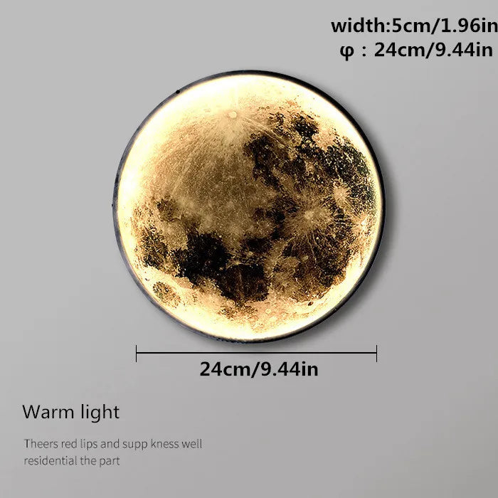 Moon Wall Light 3D Mural Earth Wall Light Hallway Gallery Mural Art Background Decoration Kid Bedroom Bedside Led Light