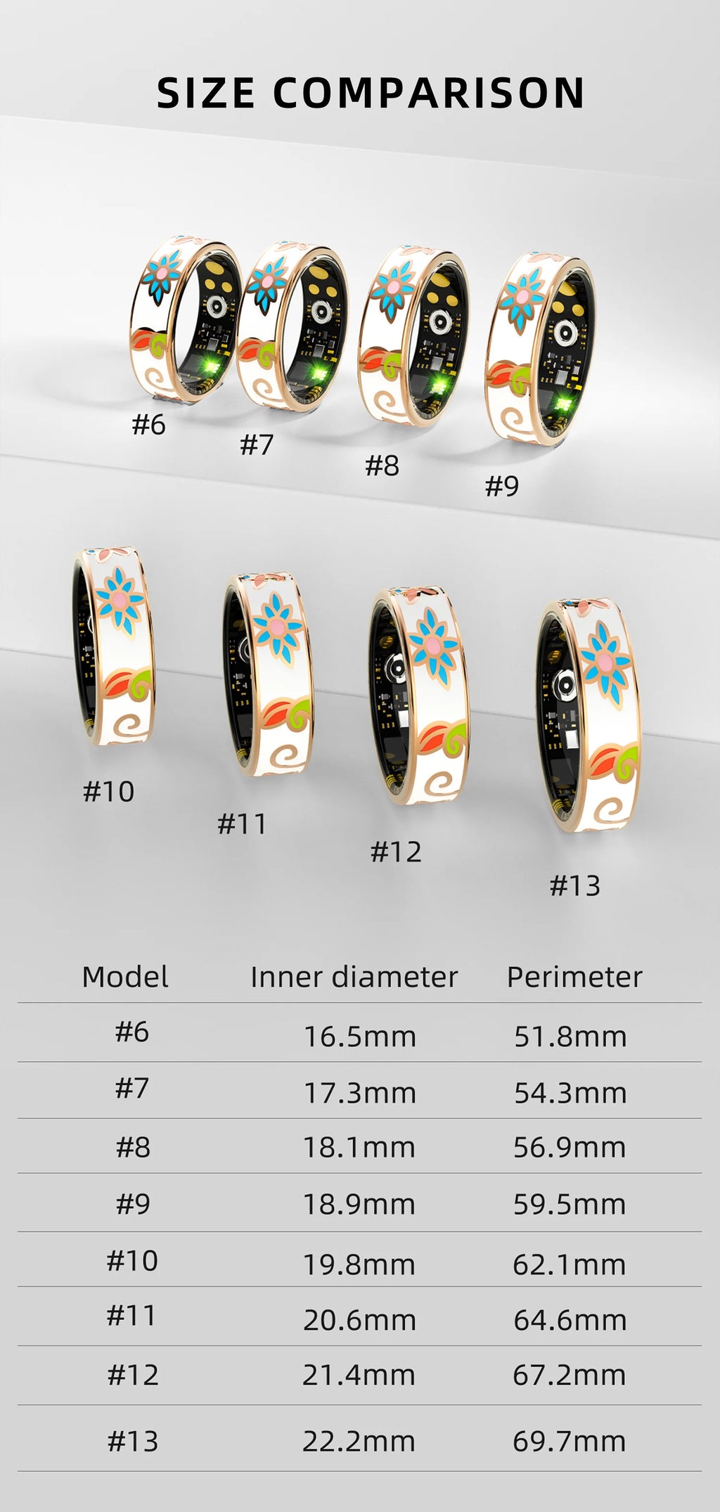 Smart Rings Color Enamels Fashion Women Smart Ring Female Stainless Steel Intelligent Finger Ring Lady IP68 Fitness Tracker Ring