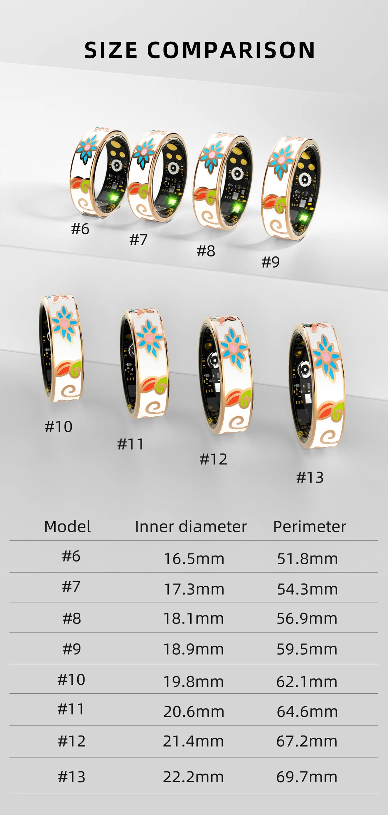 Smart Rings Color Enamels Fashion Women Smart Ring Female Stainless Steel Intelligent Finger Ring Lady IP68 Fitness Tracker Ring