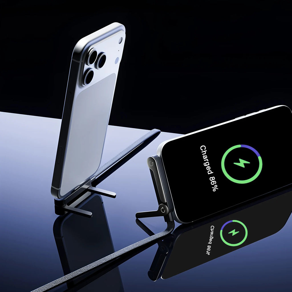 New 240w Cable Charger with Built-in Phone Stand 2-in-1 Fast Charging Cord Sideways Phone Charger for Smartphones Tablets