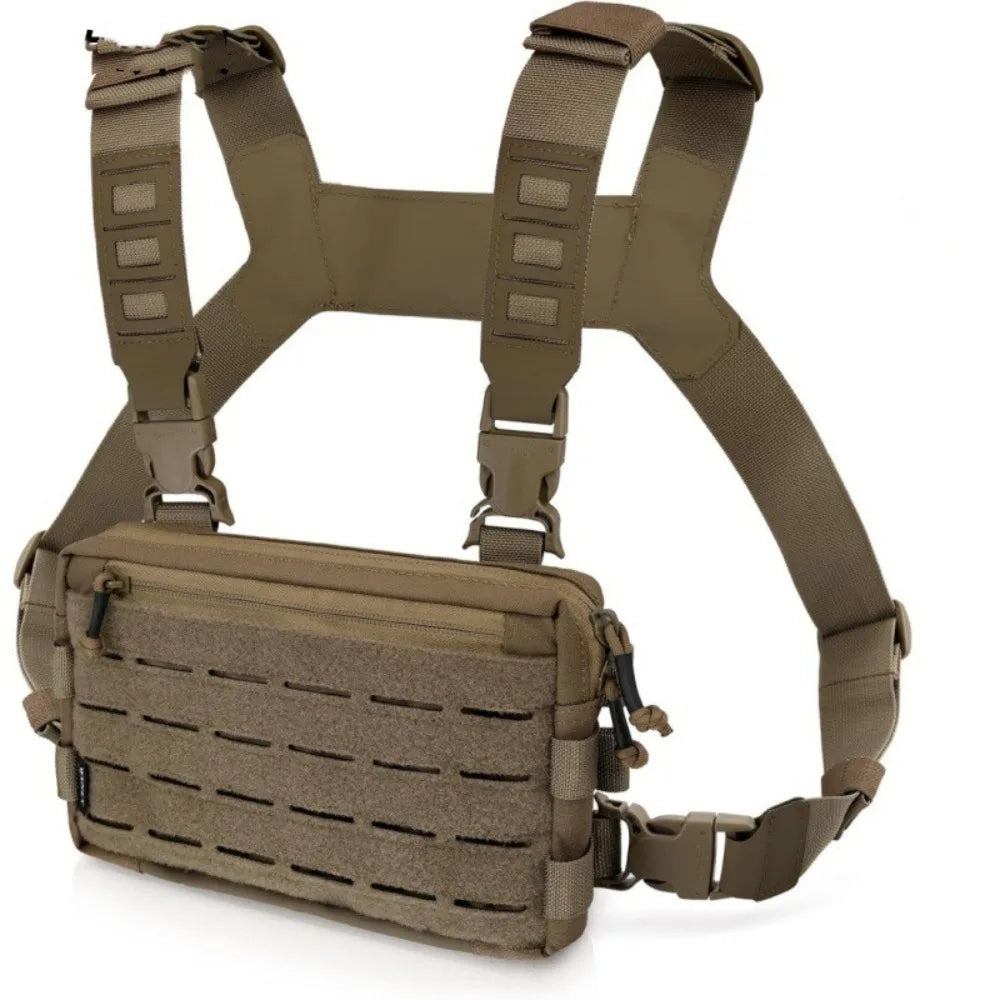 New 1000D Nylon Men Chest Bag Reflective Strips EDC Hip-hop Streetwear Backpack Multiple Pockets Nylon Chest Rig Bag Hiking