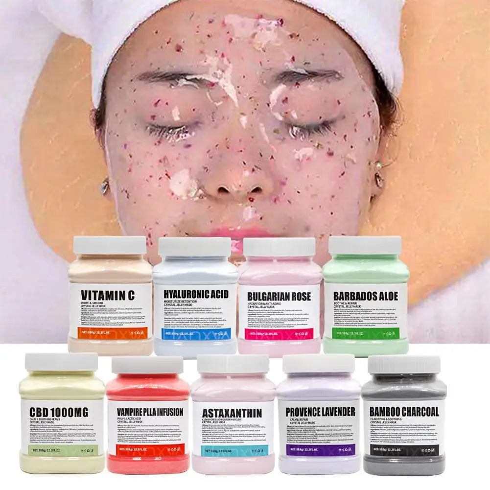 Rose Jelly Face Mask Hydrating Hydro Gel Peel-Off Mask for Nourished Glowing Skin with Smoothing Effect Powder-to-Gel Formula