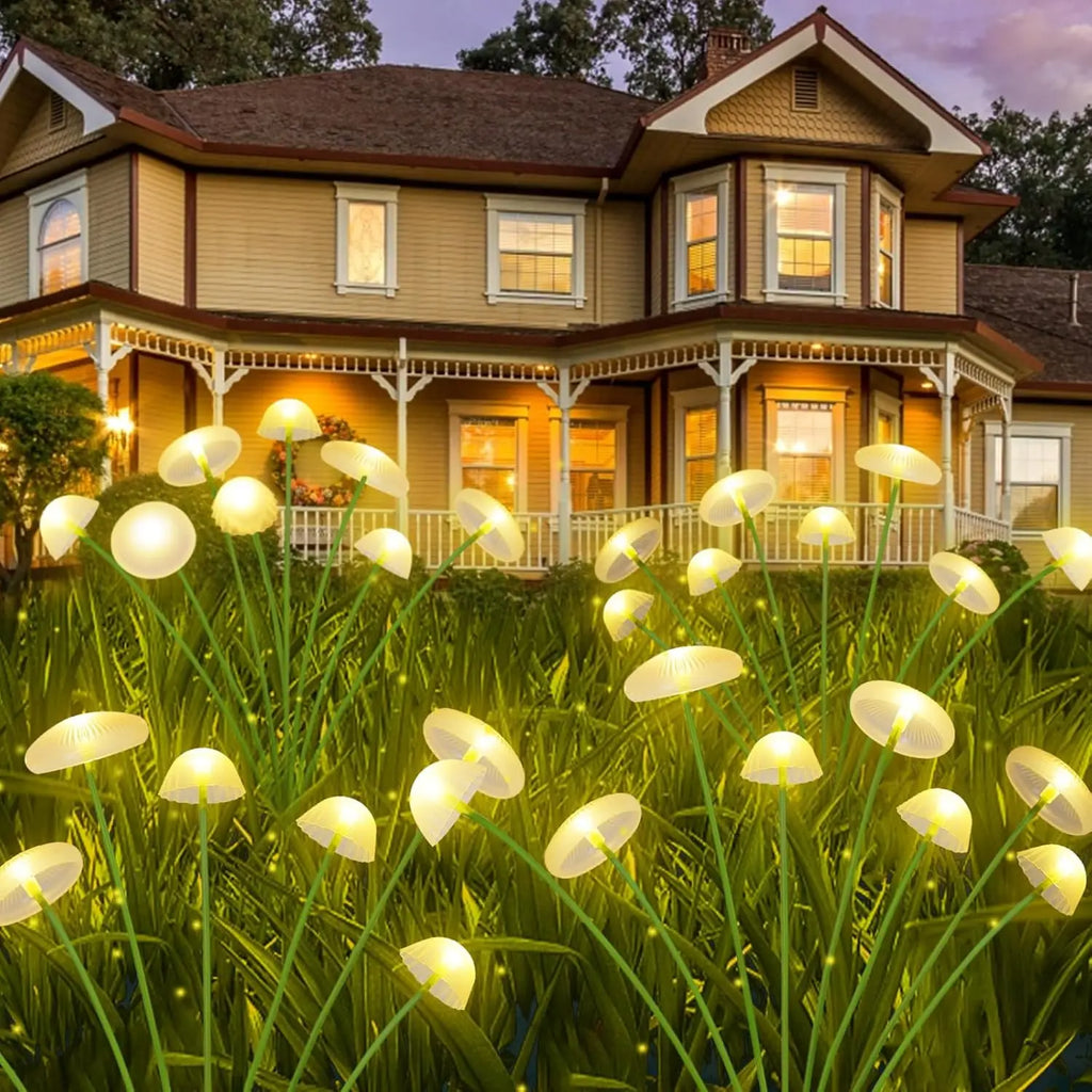 LED solar jellyfish mushroom lamp, used for outdoor courtyard landscape decoration lighting, suitable for lawns, garden terraces