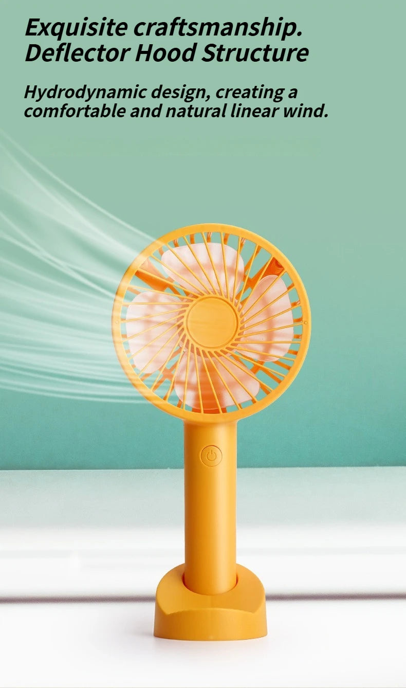 Multi-Purpose USB Desk Fan - 3-in-1 Portable Rechargeable Handheld Fan for Office, Home, Dorm Rooms & Outdoor Activities