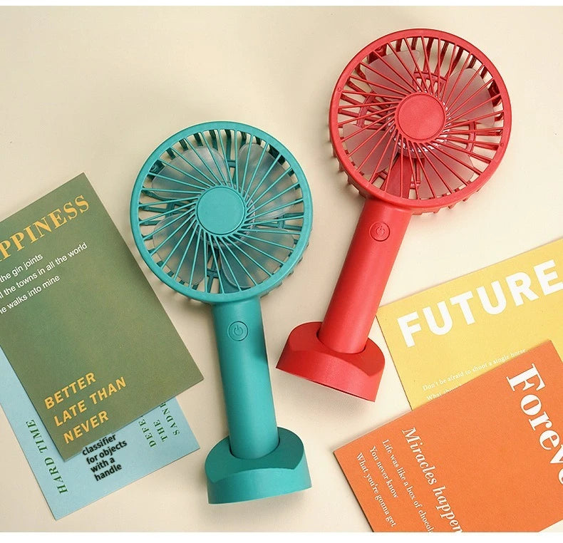 Multi-Purpose USB Desk Fan - 3-in-1 Portable Rechargeable Handheld Fan for Office, Home, Dorm Rooms & Outdoor Activities