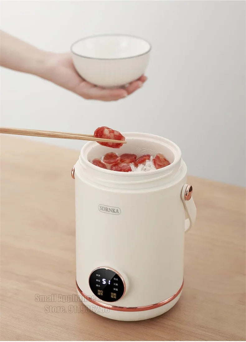 1L Rice Cooker Mini Portable Electric Cooker Ceramic Glazed Liner Multifunctional Electric Hot Pot 220V Home Kitchen Appliances