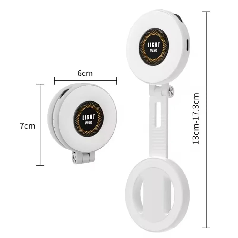 Roreta Magnetic Fill Light Mini Selfie Ring Fill Light 3 Mode with Led Light Universal for Smartphone Iphone Android photography